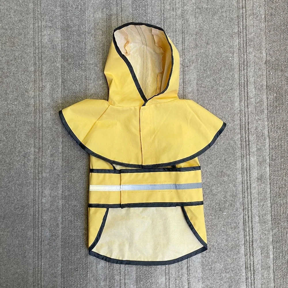 Yellow & Black Raincoat With Reflective for Dogs In Size Medium - Picture 1 of 9